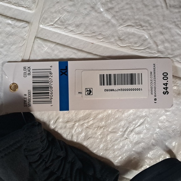 Anne Cole Side Tie Black Bikini Swim Bottoms XL - Picture 7 of 10